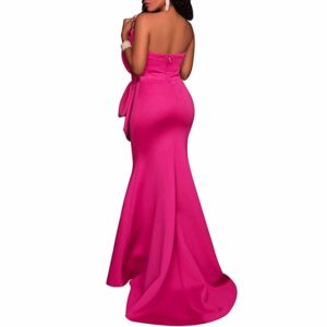 MuCoo Women’s Sexy Off The Shoulder Oversized Bow Applique Evening Gown Party Maxi Dress