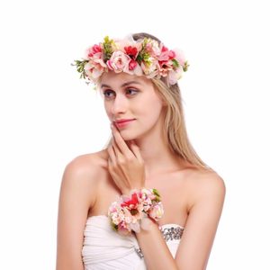 DDazzling Nature Berries Flower Crown Floral Wrist Band Wedding Festivals